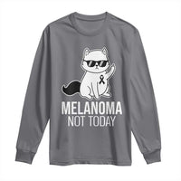 Melanoma Fighter Cat Long Sleeve Shirt Not Today Skin Cancer Awareness