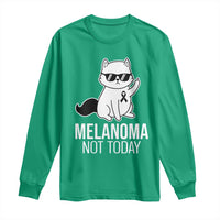 Melanoma Fighter Cat Long Sleeve Shirt Not Today Skin Cancer Awareness
