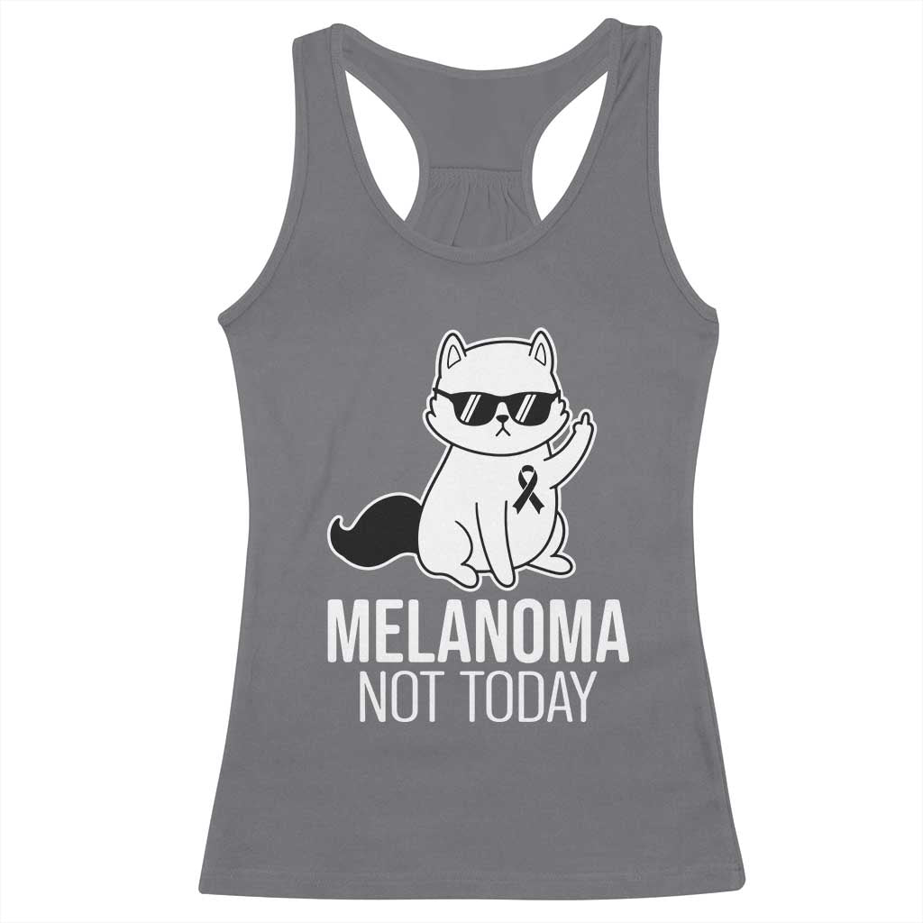 Melanoma Fighter Cat Racerback Tank Top Not Today Skin Cancer Awareness