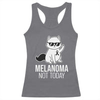 Melanoma Fighter Cat Racerback Tank Top Not Today Skin Cancer Awareness