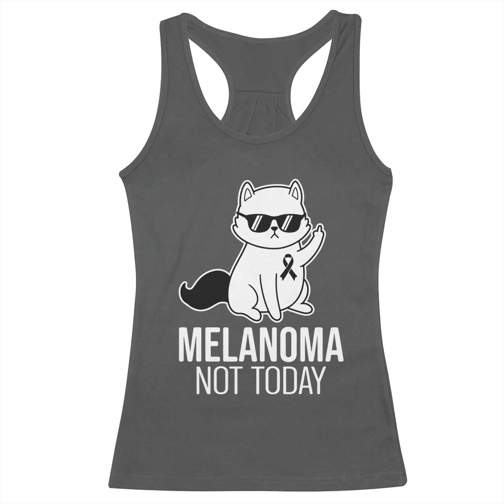 Melanoma Fighter Cat Racerback Tank Top Not Today Skin Cancer Awareness