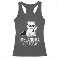 Melanoma Fighter Cat Racerback Tank Top Not Today Skin Cancer Awareness