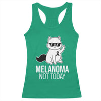Melanoma Fighter Cat Racerback Tank Top Not Today Skin Cancer Awareness