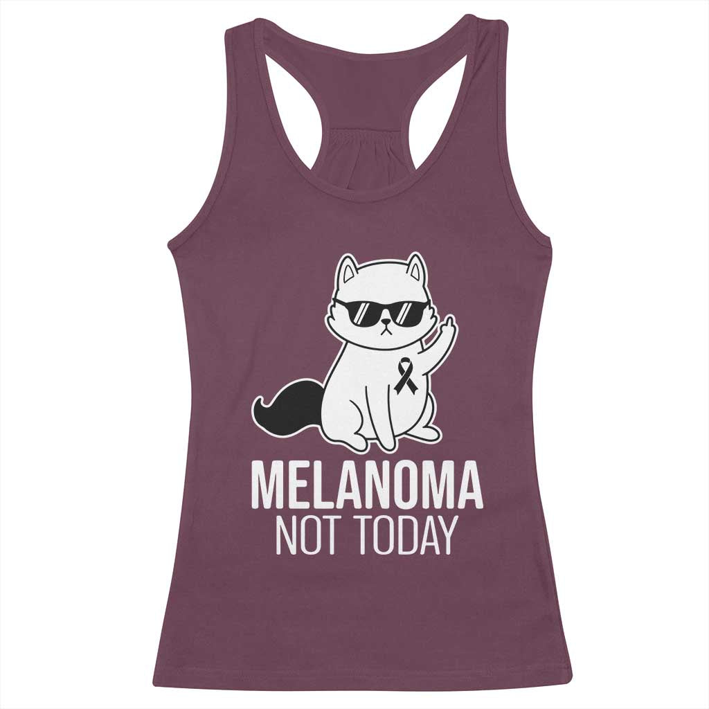 Melanoma Fighter Cat Racerback Tank Top Not Today Skin Cancer Awareness
