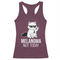 Melanoma Fighter Cat Racerback Tank Top Not Today Skin Cancer Awareness