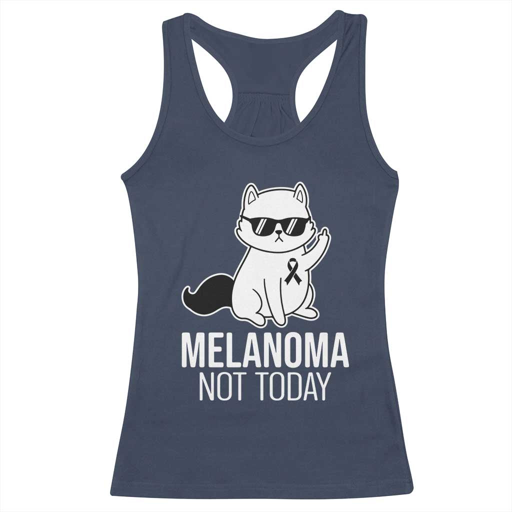 Melanoma Fighter Cat Racerback Tank Top Not Today Skin Cancer Awareness