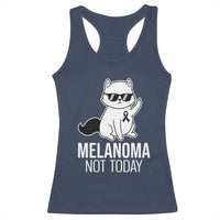 Melanoma Fighter Cat Racerback Tank Top Not Today Skin Cancer Awareness
