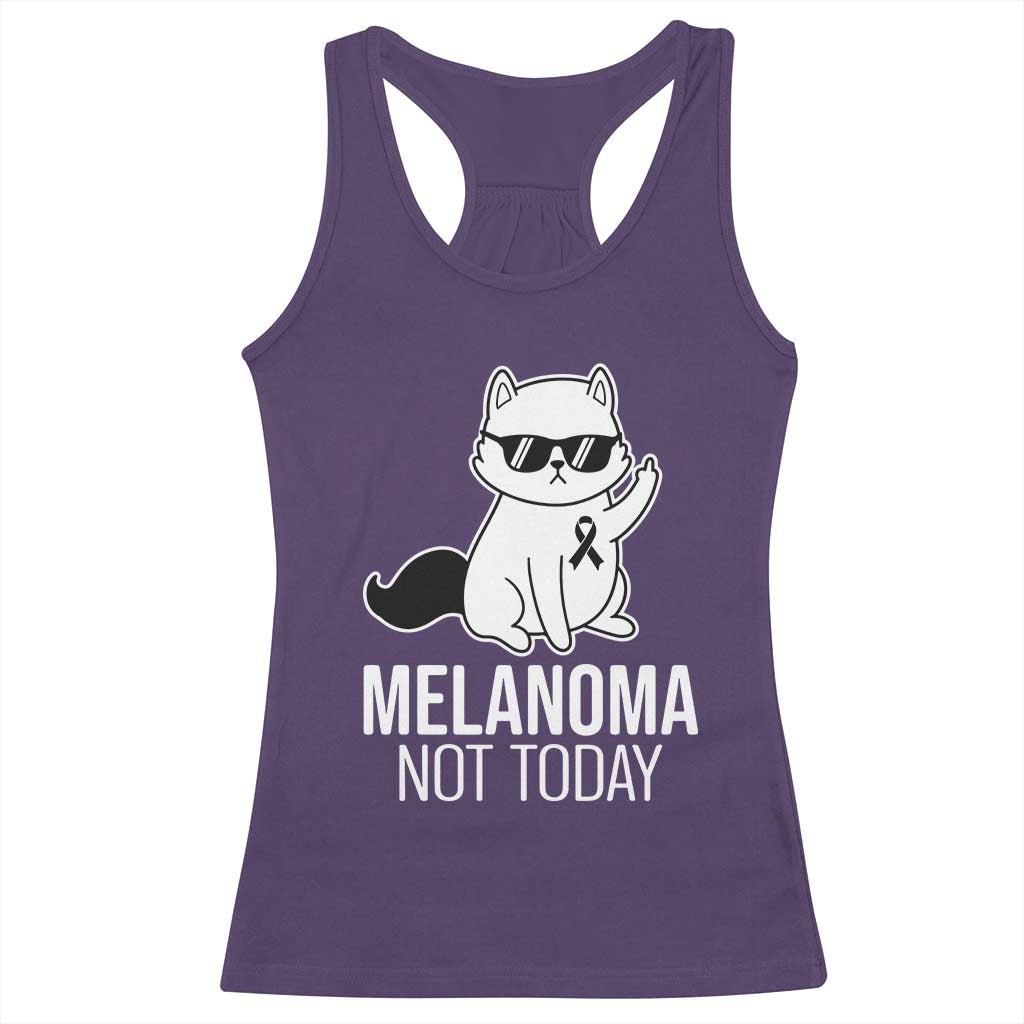 Melanoma Fighter Cat Racerback Tank Top Not Today Skin Cancer Awareness