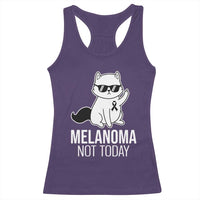 Melanoma Fighter Cat Racerback Tank Top Not Today Skin Cancer Awareness