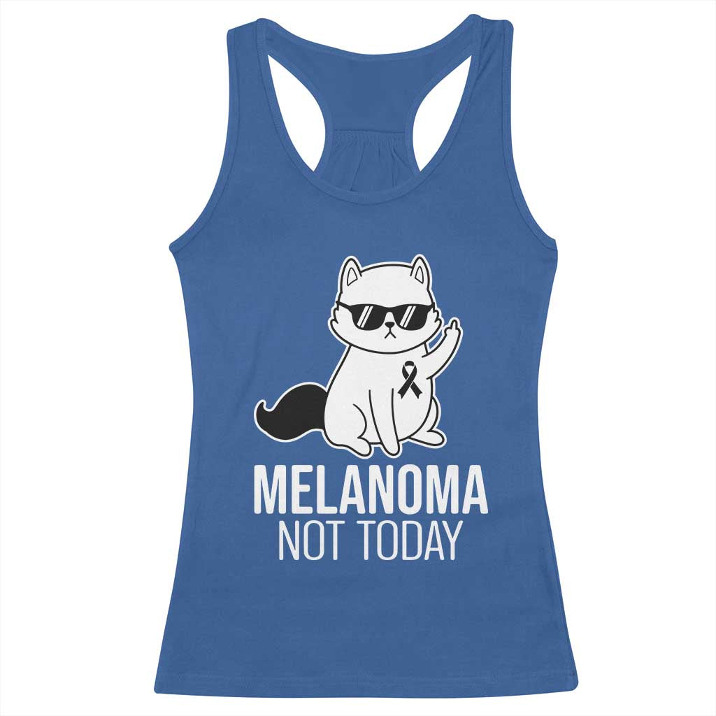 Melanoma Fighter Cat Racerback Tank Top Not Today Skin Cancer Awareness