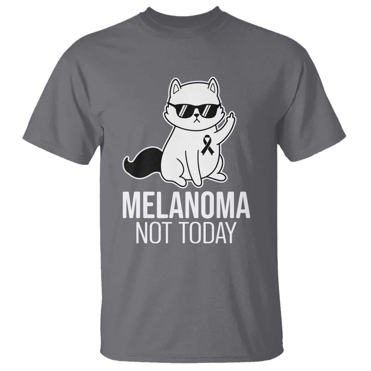 Melanoma Fighter Cat T Shirt Not Today Skin Cancer Awareness
