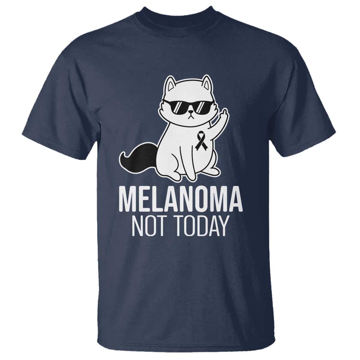 Melanoma Fighter Cat T Shirt Not Today Skin Cancer Awareness