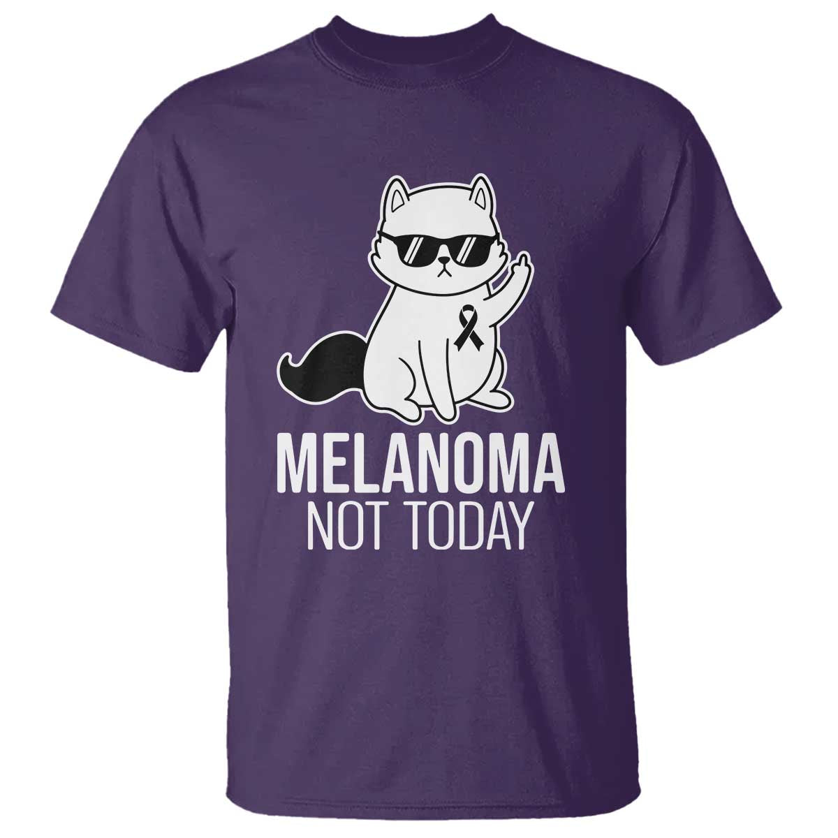Melanoma Fighter Cat T Shirt Not Today Skin Cancer Awareness