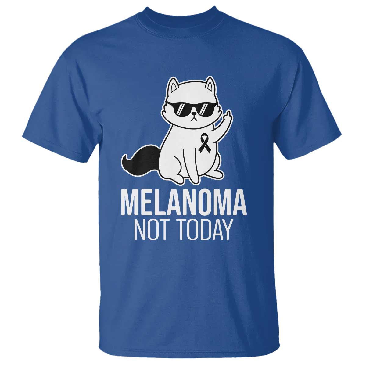 Melanoma Fighter Cat T Shirt Not Today Skin Cancer Awareness