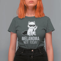 Melanoma Fighter Cat T Shirt For Women Not Today Skin Cancer Awareness