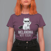 Melanoma Fighter Cat T Shirt For Women Not Today Skin Cancer Awareness