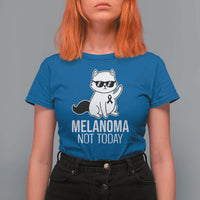 Melanoma Fighter Cat T Shirt For Women Not Today Skin Cancer Awareness