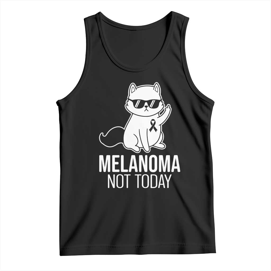 Melanoma Fighter Cat Tank Top Not Today Skin Cancer Awareness