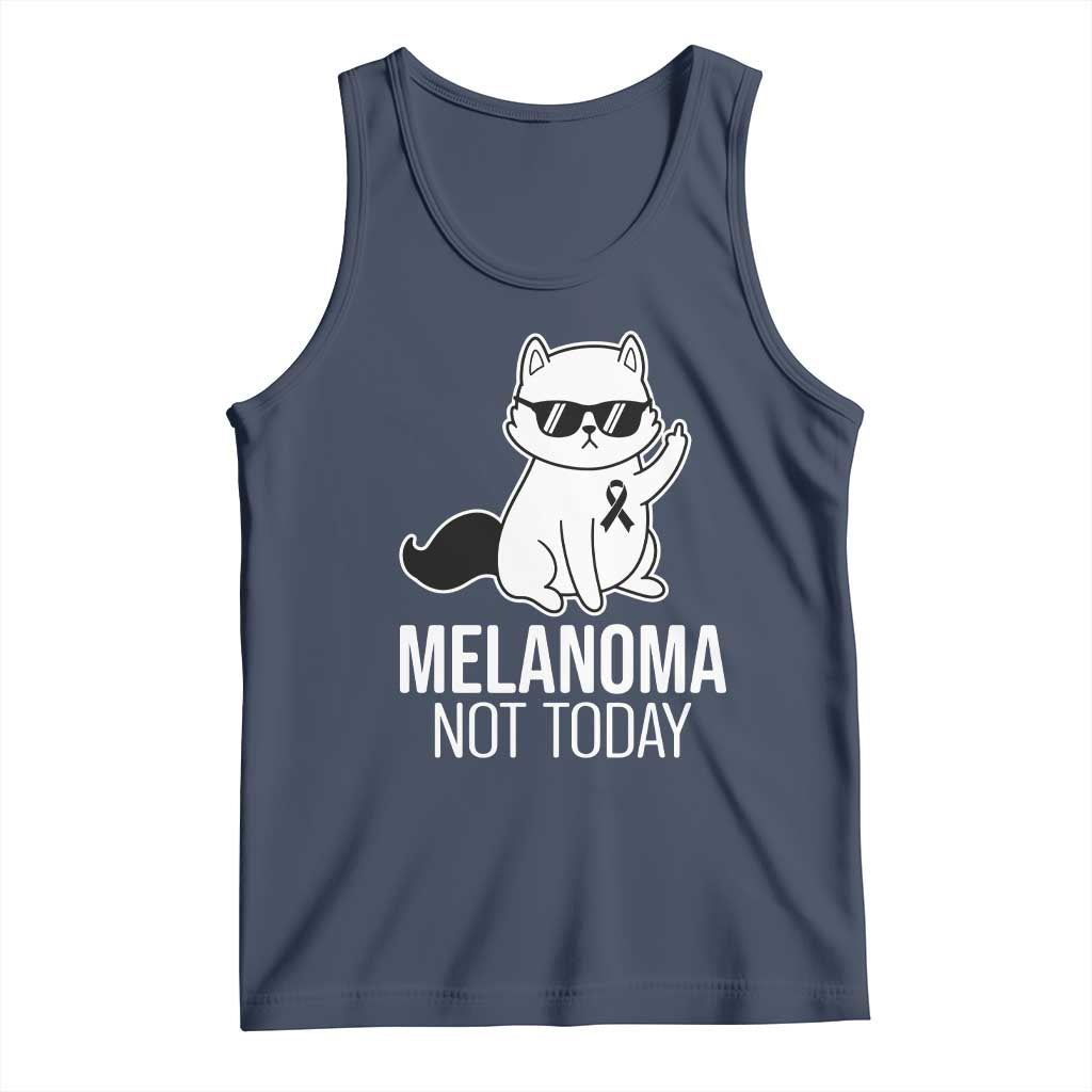 Melanoma Fighter Cat Tank Top Not Today Skin Cancer Awareness