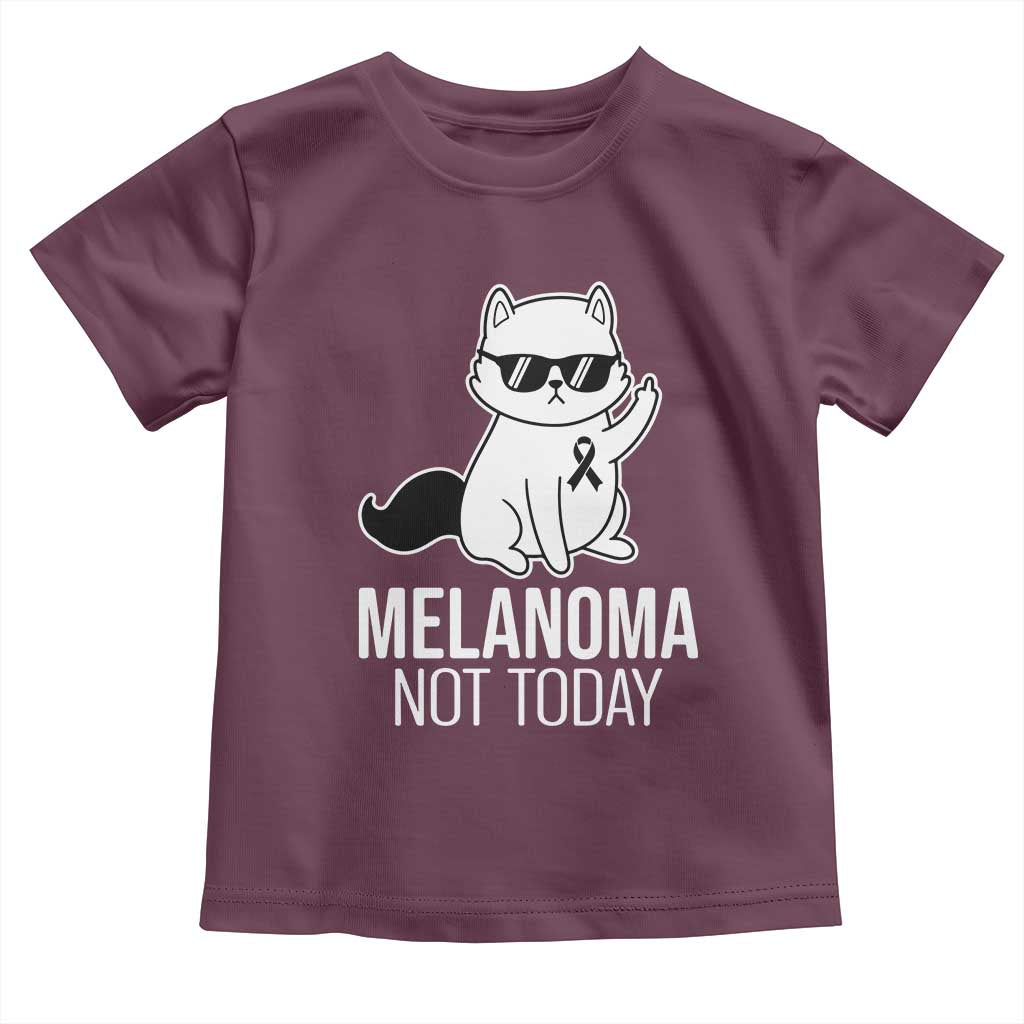 Melanoma Fighter Cat Toddler T Shirt Not Today Skin Cancer Awareness