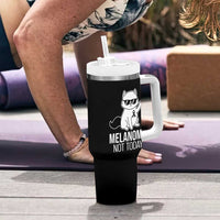 Melanoma Fighter Cat Tumbler With Handle Not Today Skin Cancer Awareness