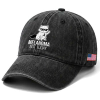 Melanoma Fighter Cat Washed Cotton Baseball Cap Not Today Skin Cancer Awareness