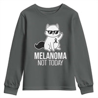 Melanoma Fighter Cat Youth Sweatshirt Not Today Skin Cancer Awareness