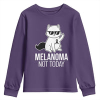 Melanoma Fighter Cat Youth Sweatshirt Not Today Skin Cancer Awareness