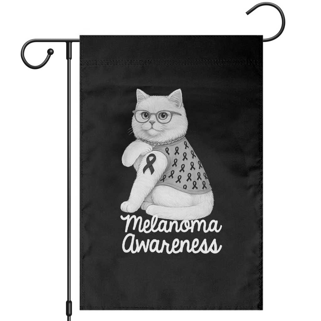 British Shorthair Skin Cancer Awareness Garden Flag Melanoma Fighter Cat Gift