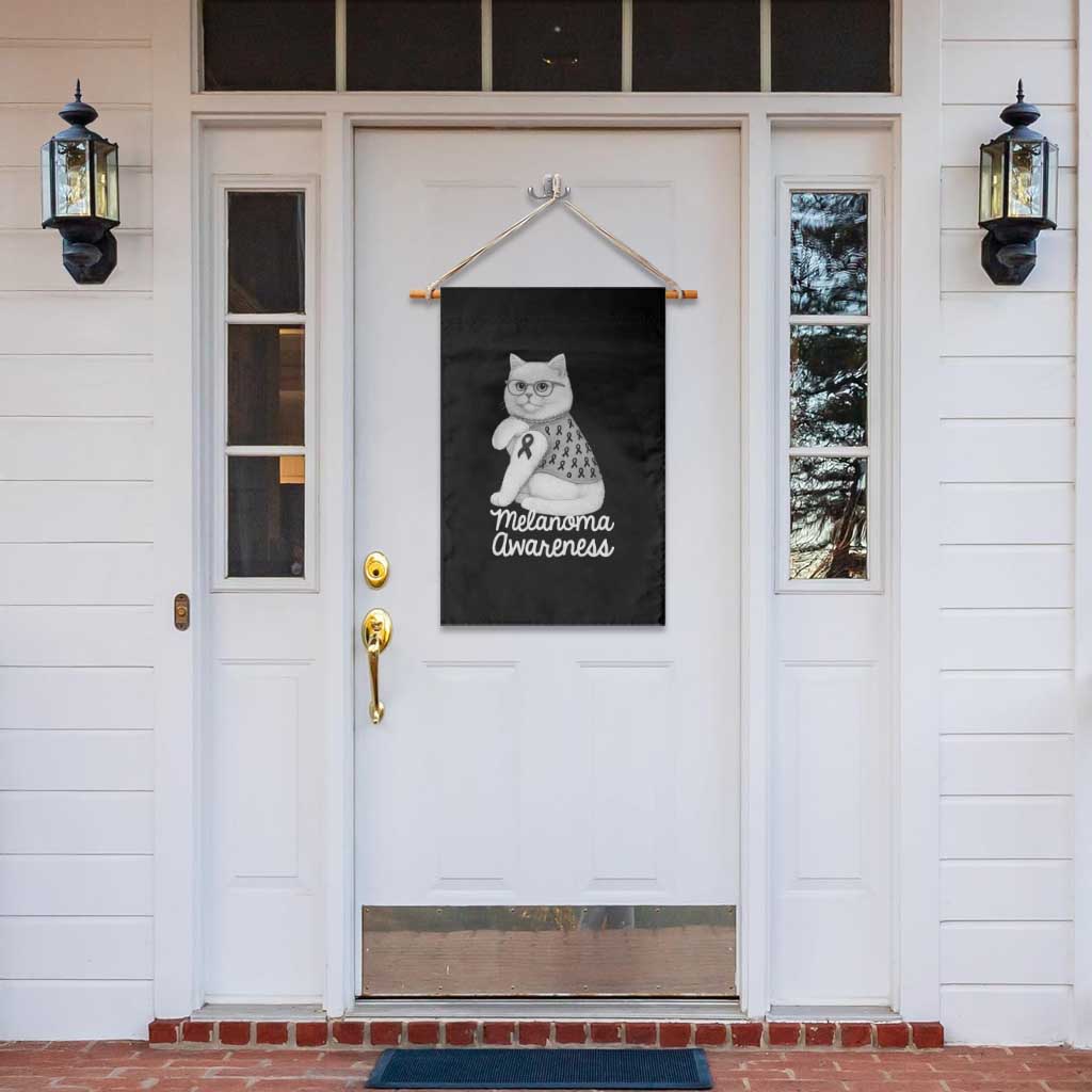 British Shorthair Skin Cancer Awareness Garden Flag Melanoma Fighter Cat Gift