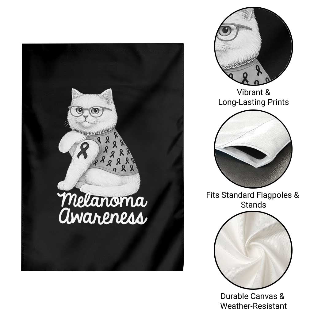 British Shorthair Skin Cancer Awareness Garden Flag Melanoma Fighter Cat Gift