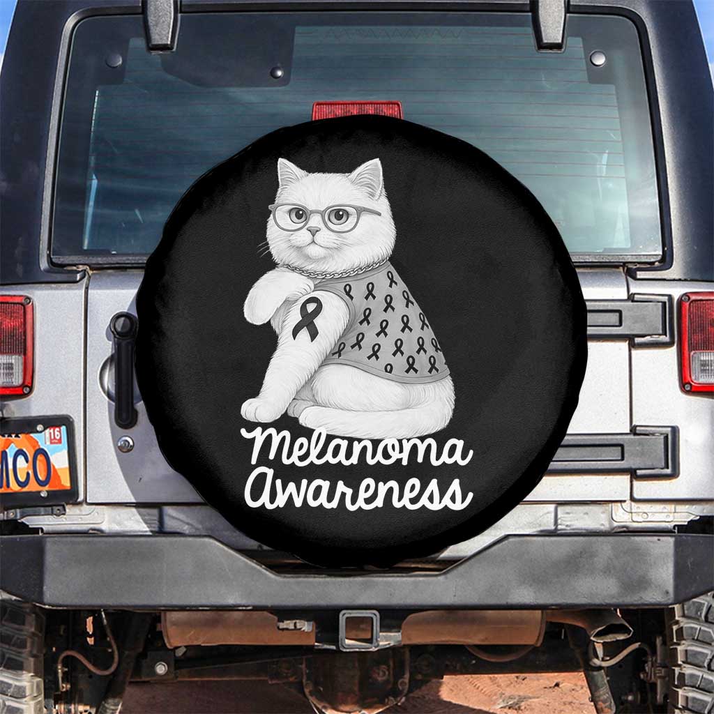 British Shorthair Skin Cancer Awareness Spare Tire Cover Melanoma Fighter Cat Gift