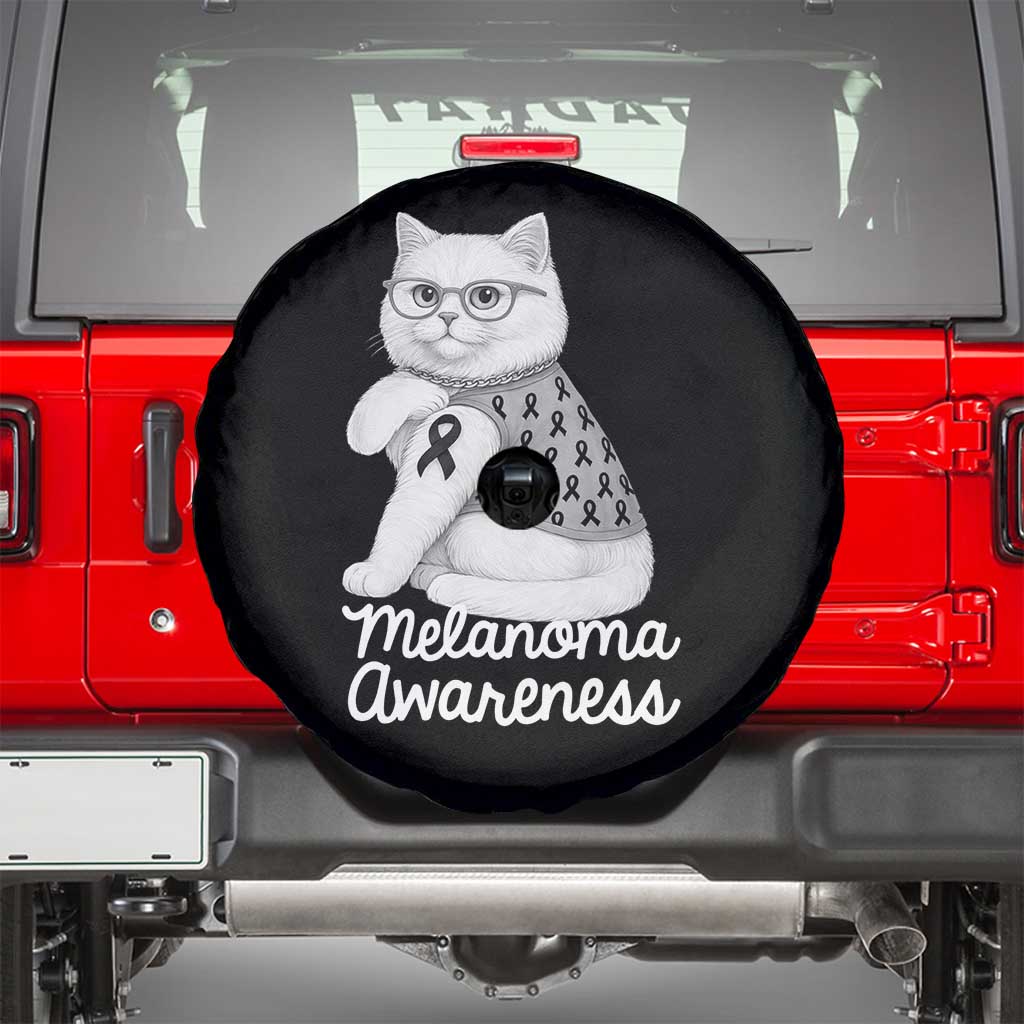 British Shorthair Skin Cancer Awareness Spare Tire Cover Melanoma Fighter Cat Gift