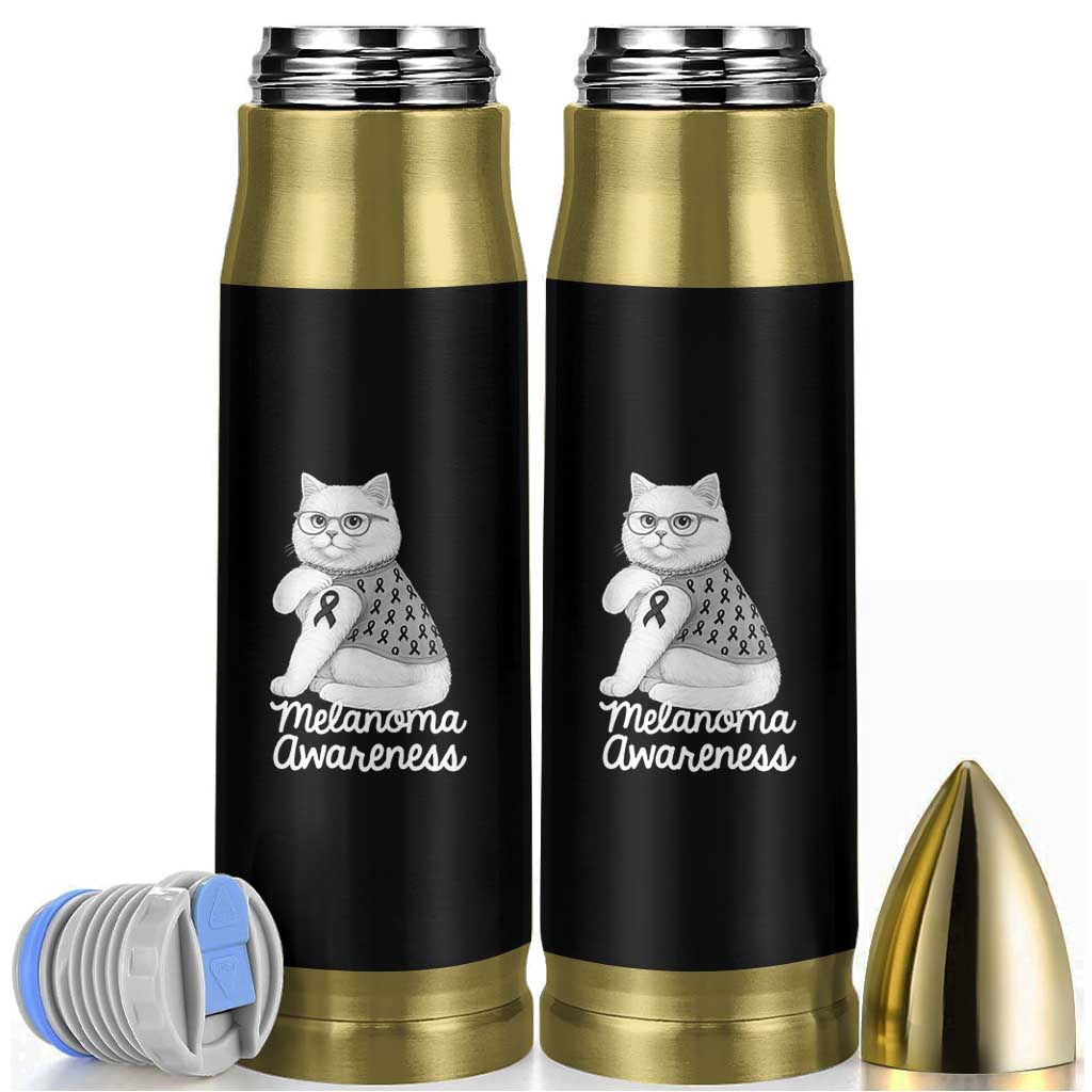 British Shorthair Skin Cancer Awareness Bullet Tumbler Melanoma Fighter Cat Gift