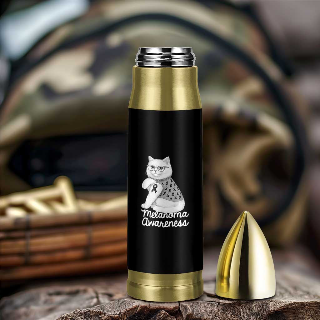 British Shorthair Skin Cancer Awareness Bullet Tumbler Melanoma Fighter Cat Gift