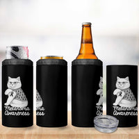 British Shorthair Skin Cancer Awareness 4 in 1 Can Cooler Tumbler Melanoma Fighter Cat Gift