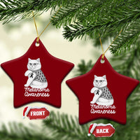 British Shorthair Skin Cancer Awareness Ceramic Ornament Melanoma Fighter Cat Gift