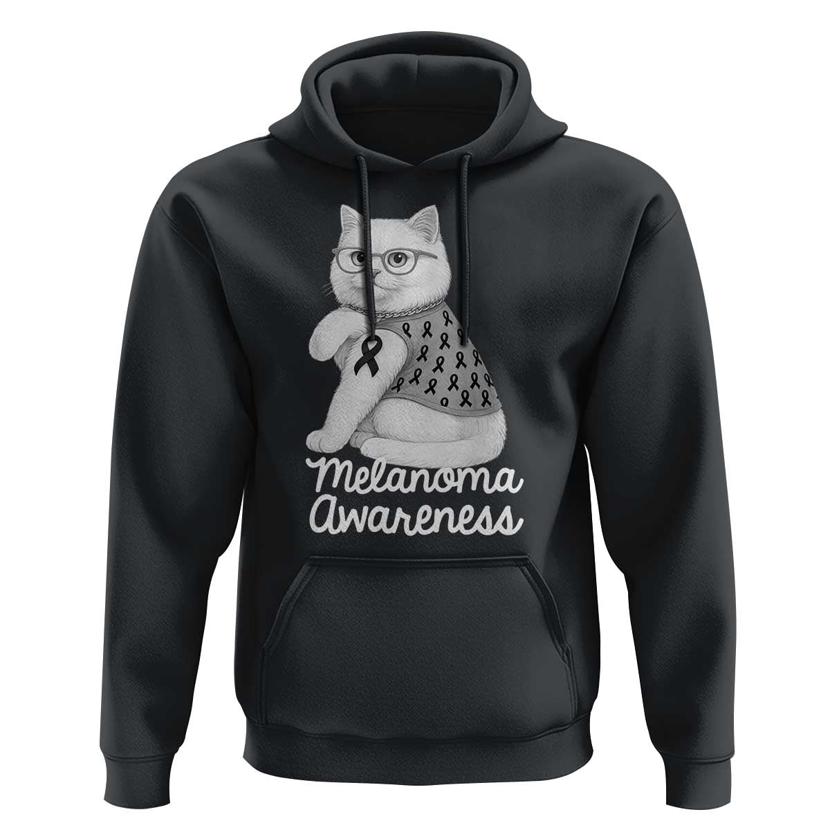 British Shorthair Skin Cancer Awareness Hoodie Melanoma Fighter Cat Gift