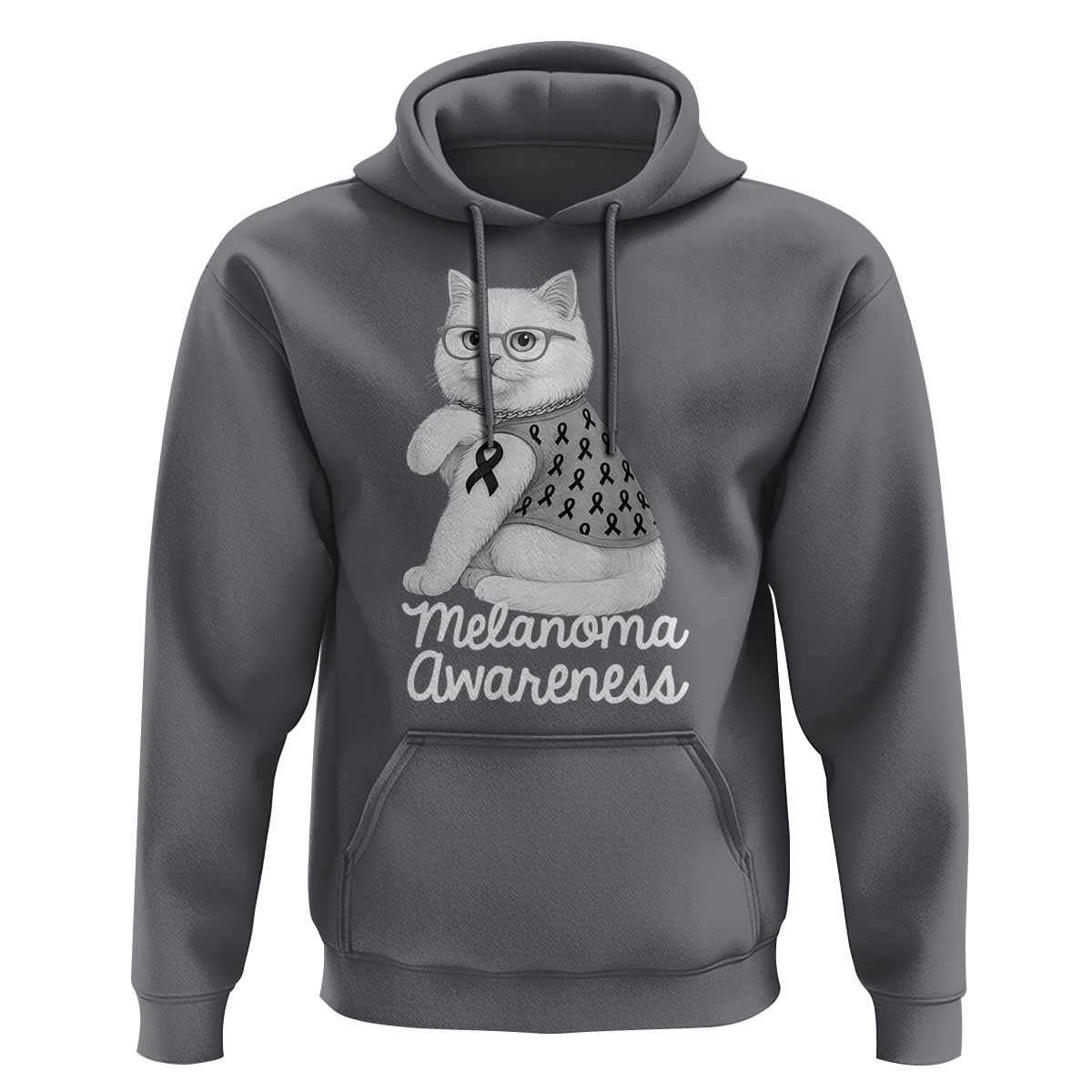 British Shorthair Skin Cancer Awareness Hoodie Melanoma Fighter Cat Gift