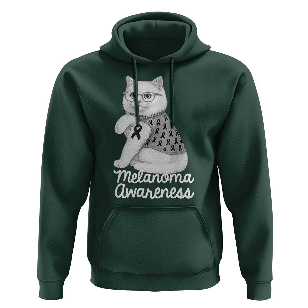 British Shorthair Skin Cancer Awareness Hoodie Melanoma Fighter Cat Gift