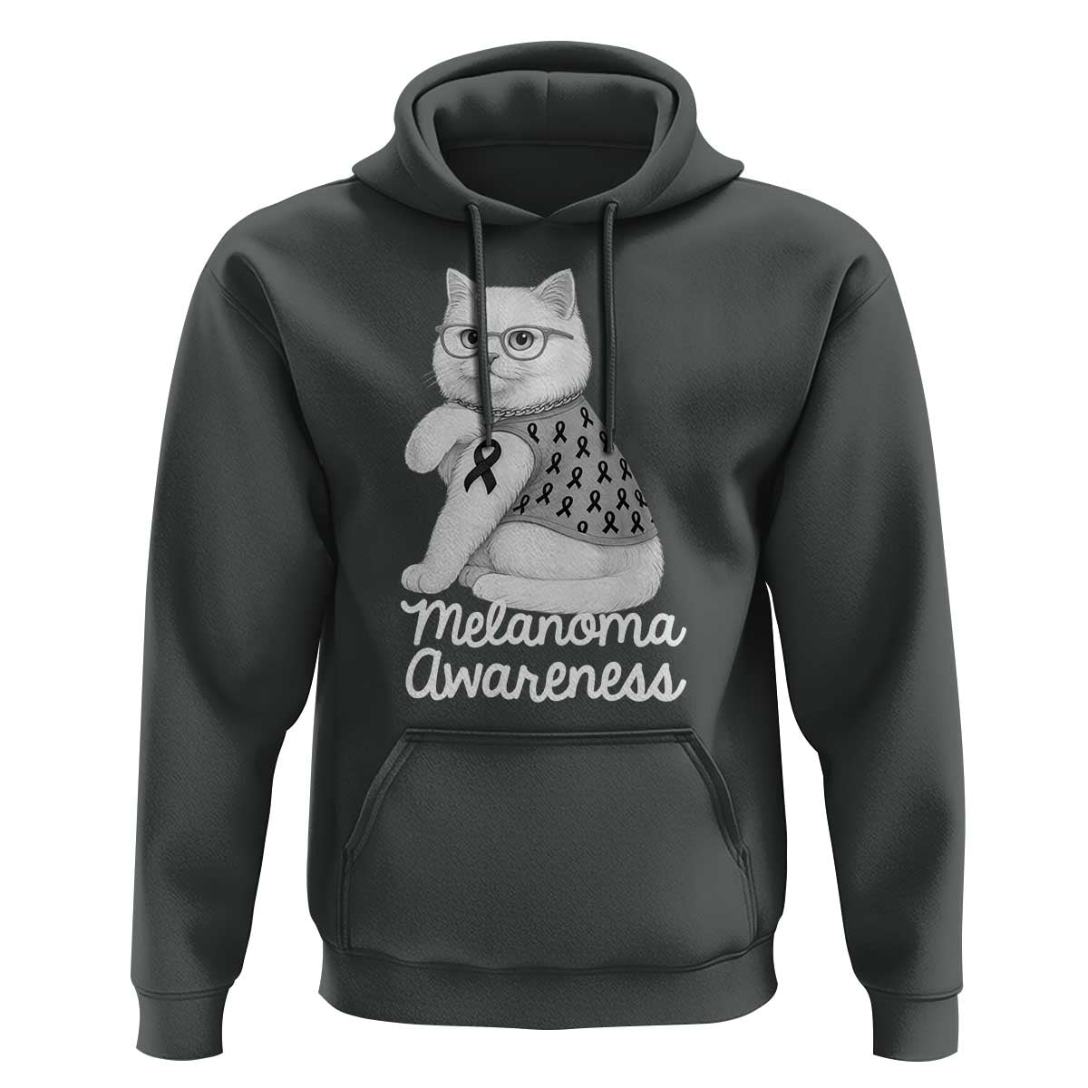British Shorthair Skin Cancer Awareness Hoodie Melanoma Fighter Cat Gift