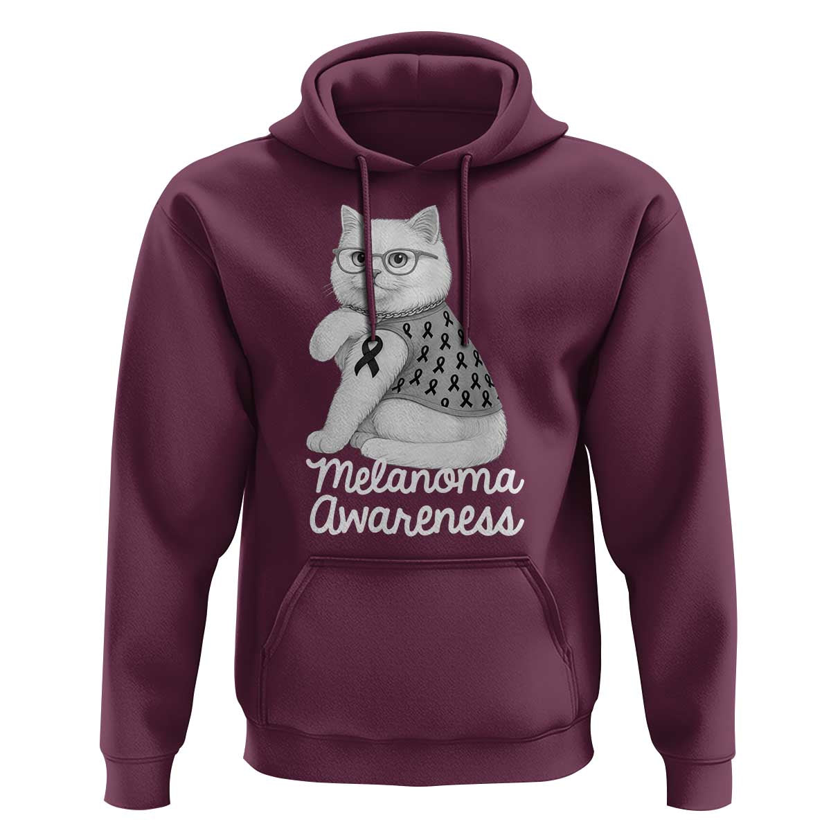 British Shorthair Skin Cancer Awareness Hoodie Melanoma Fighter Cat Gift