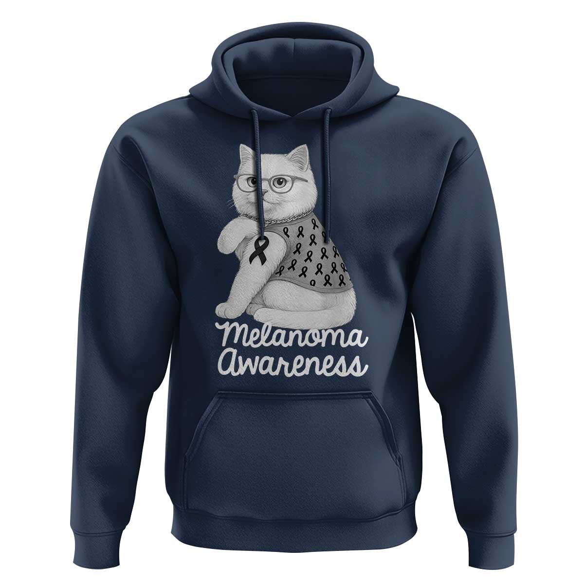 British Shorthair Skin Cancer Awareness Hoodie Melanoma Fighter Cat Gift