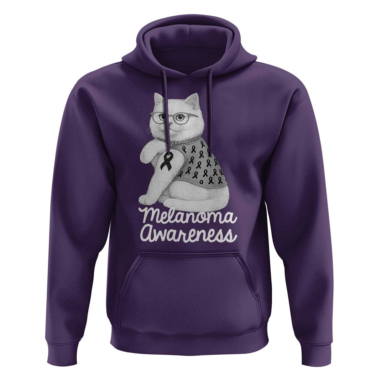 British Shorthair Skin Cancer Awareness Hoodie Melanoma Fighter Cat Gift