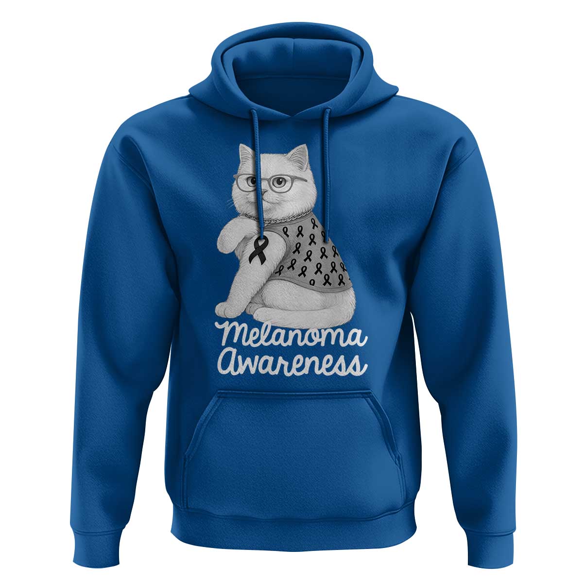 British Shorthair Skin Cancer Awareness Hoodie Melanoma Fighter Cat Gift