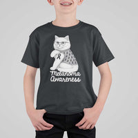 British Shorthair Skin Cancer Awareness T Shirt For Kid Melanoma Fighter Cat Gift