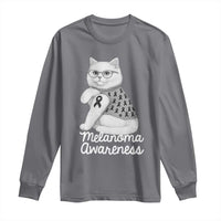 British Shorthair Skin Cancer Awareness Long Sleeve Shirt Melanoma Fighter Cat Gift