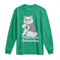 British Shorthair Skin Cancer Awareness Long Sleeve Shirt Melanoma Fighter Cat Gift