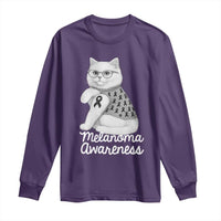 British Shorthair Skin Cancer Awareness Long Sleeve Shirt Melanoma Fighter Cat Gift