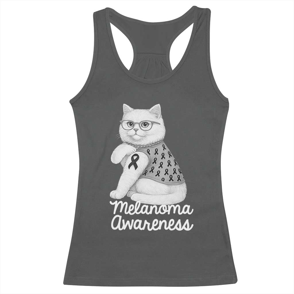 British Shorthair Skin Cancer Awareness Racerback Tank Top Melanoma Fighter Cat Gift